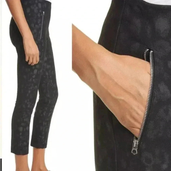 Rag & Bone Simone Leopard Print Black Pant Size 4 MSRP$325 Rag and Bone - Picture 2 of 12